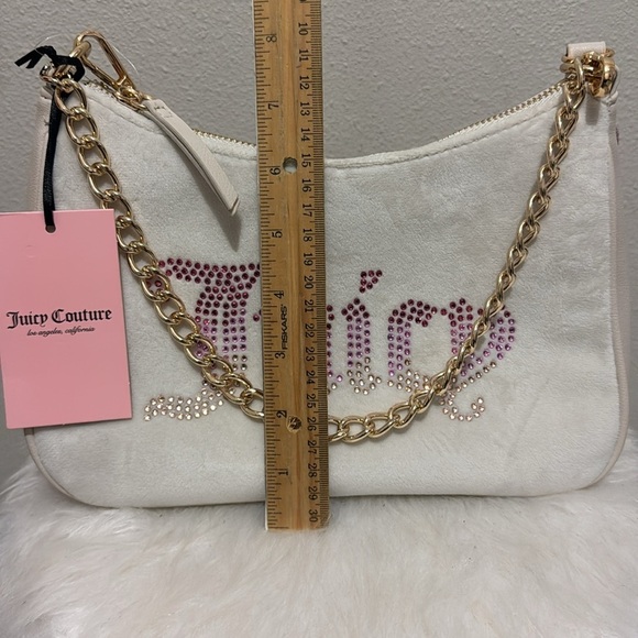 Juicy Couture Y2K Style Shoulder Bag with Gold Chain and Rinhstones - Picture 8 of 9
